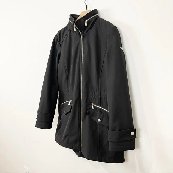 New Dennis Basso Water Resistant Bonded Jacket with Hidden Hood - Picture 4 of 15